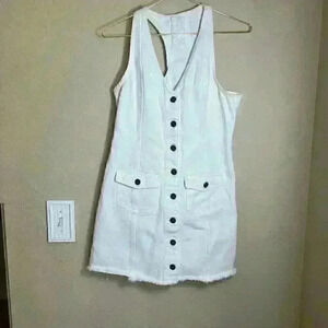 Sade & Sage white jean button down dress size small